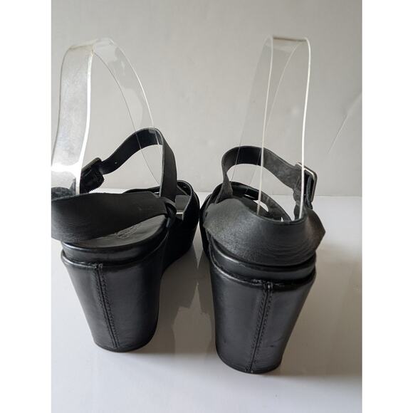 KORK-EASE Ava 2.0 Leather Wedge Platform Sandals Black K37303 Women's 9M - Picture 7 of 12